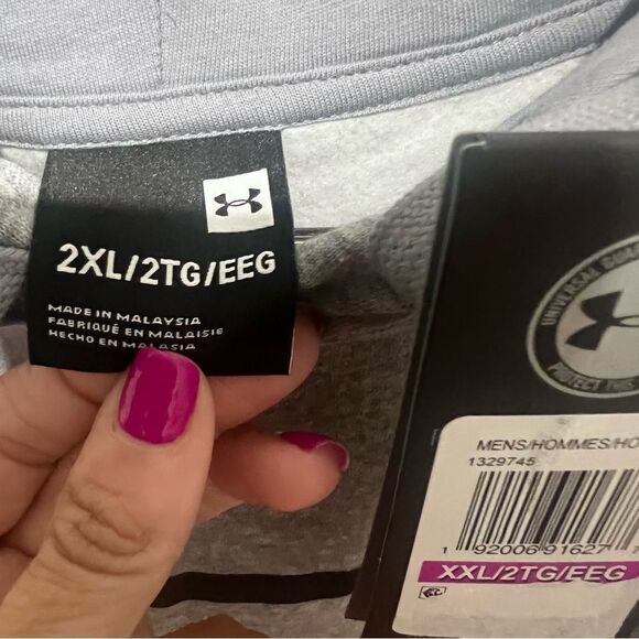 NWT Men's Under armour rival hoodie gray size xxl - Picture 11 of 13